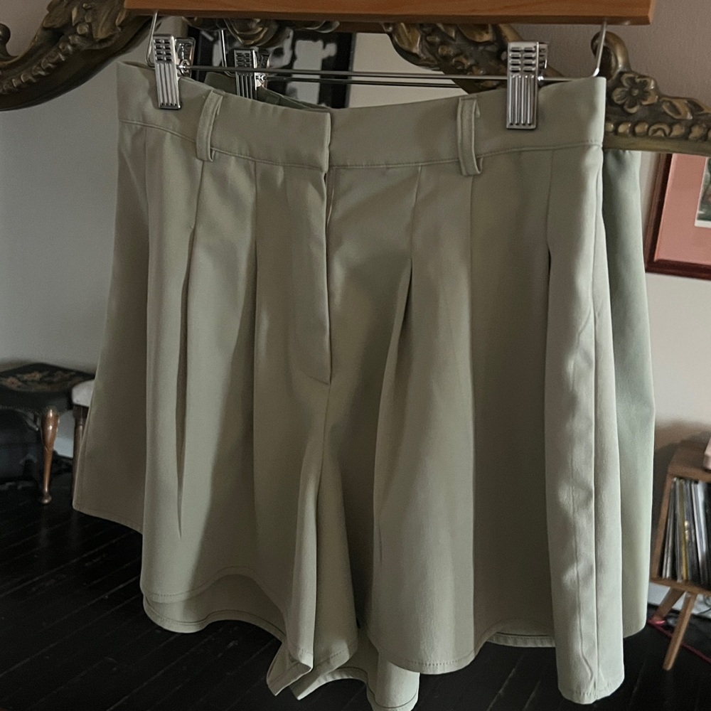 Sage Green Pleated Skort